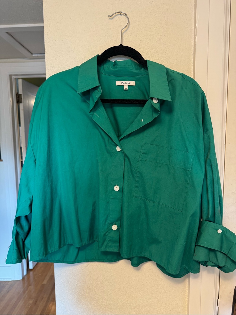 Madewell Straight-Hem Button-Up Shirt Green